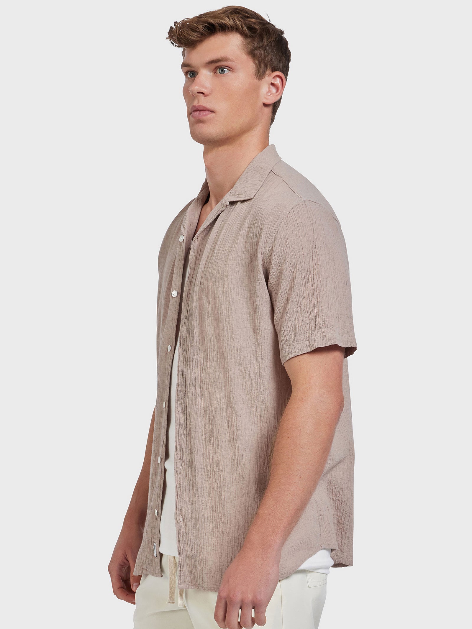 Bedford Short Sleeve Shirt in Warm Sand