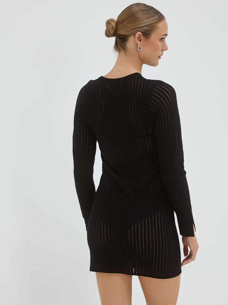 Foresight Knit Mini Dress in Black