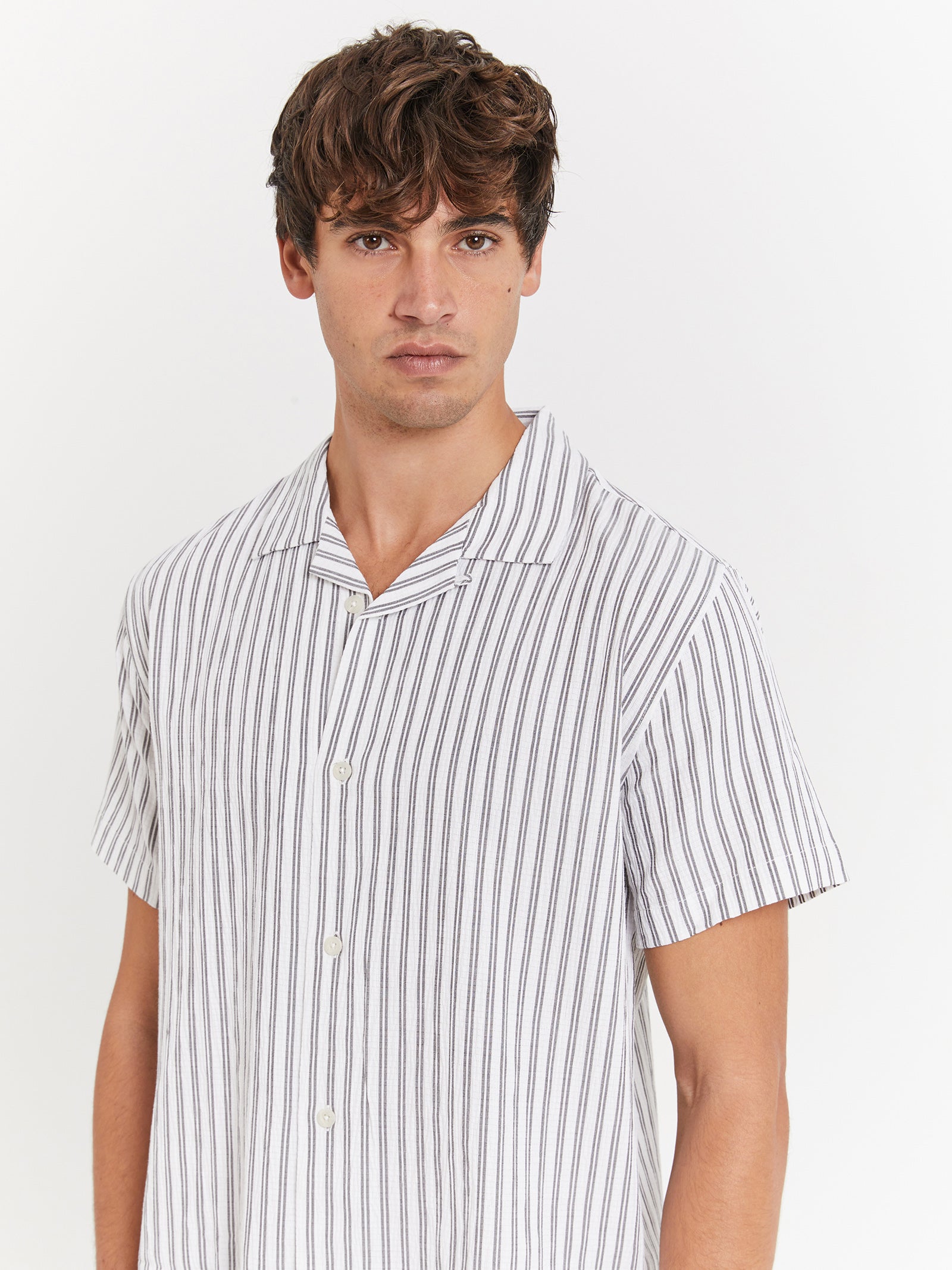 Giuseppe Shirt in Coal Stripe