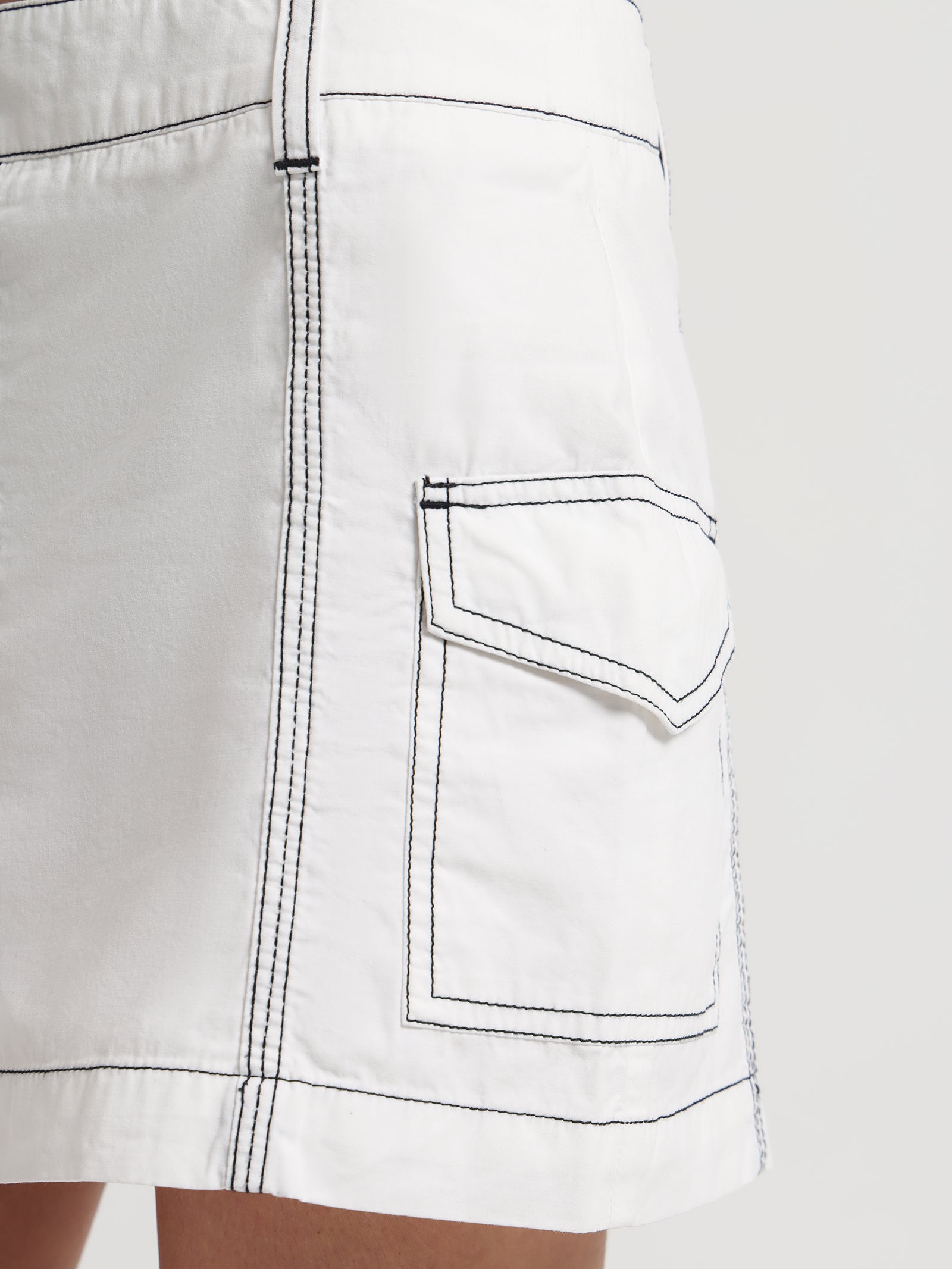 Arden Cargo Skirt in White