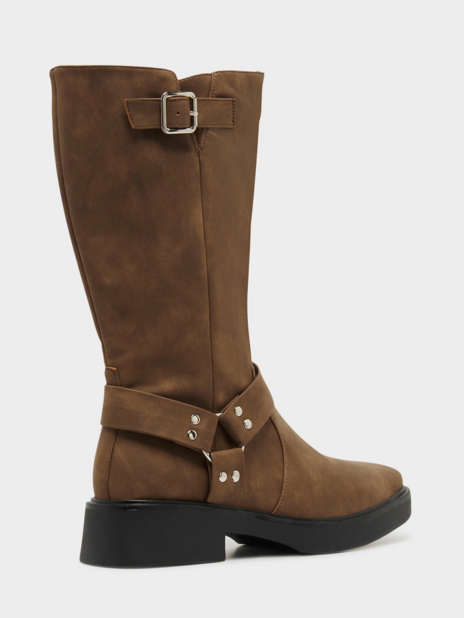 Womens Edge Biker Boots in Stone Nubuck