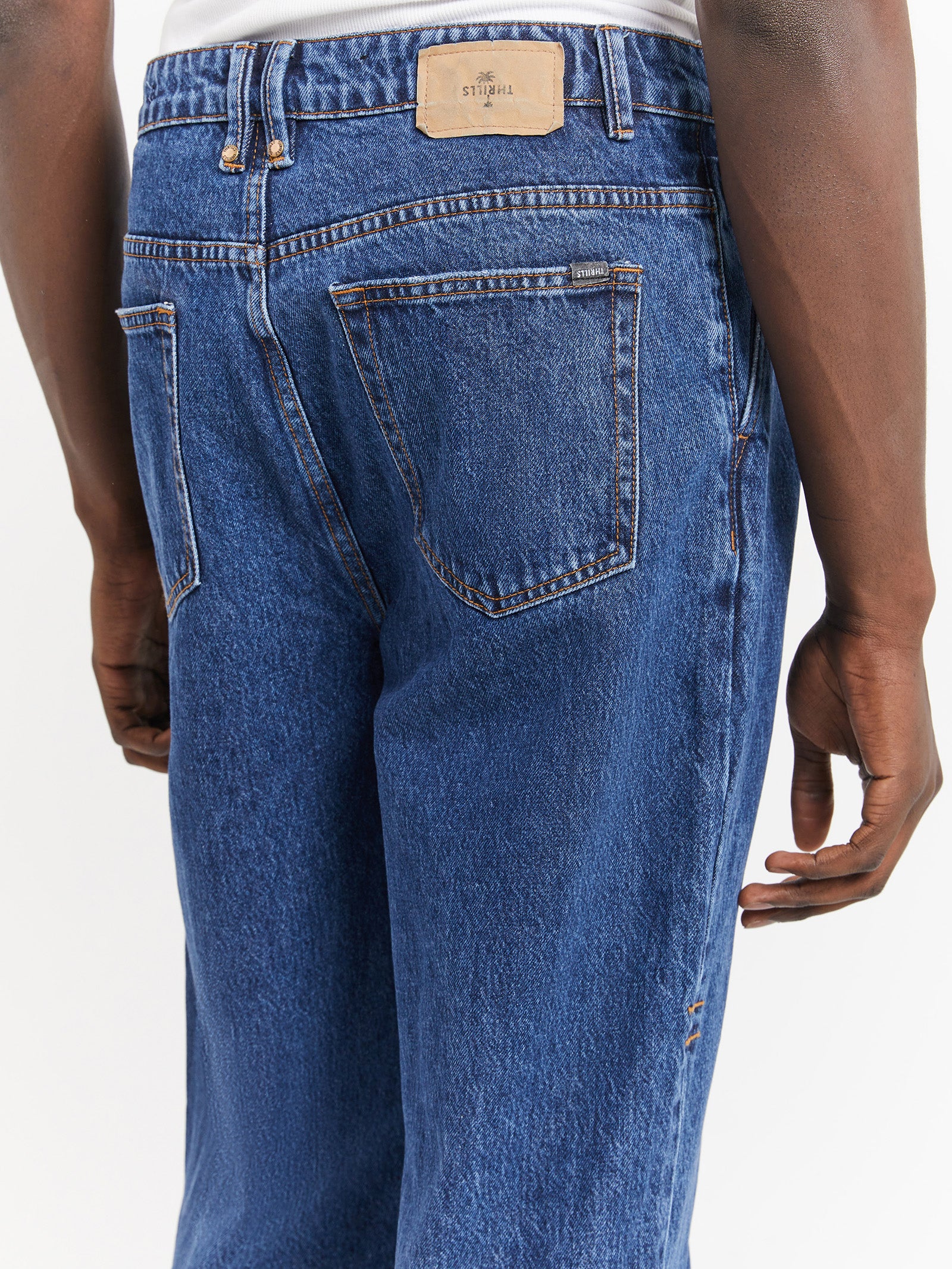 Big Slacker Pleated Jeans in Worn In Blue